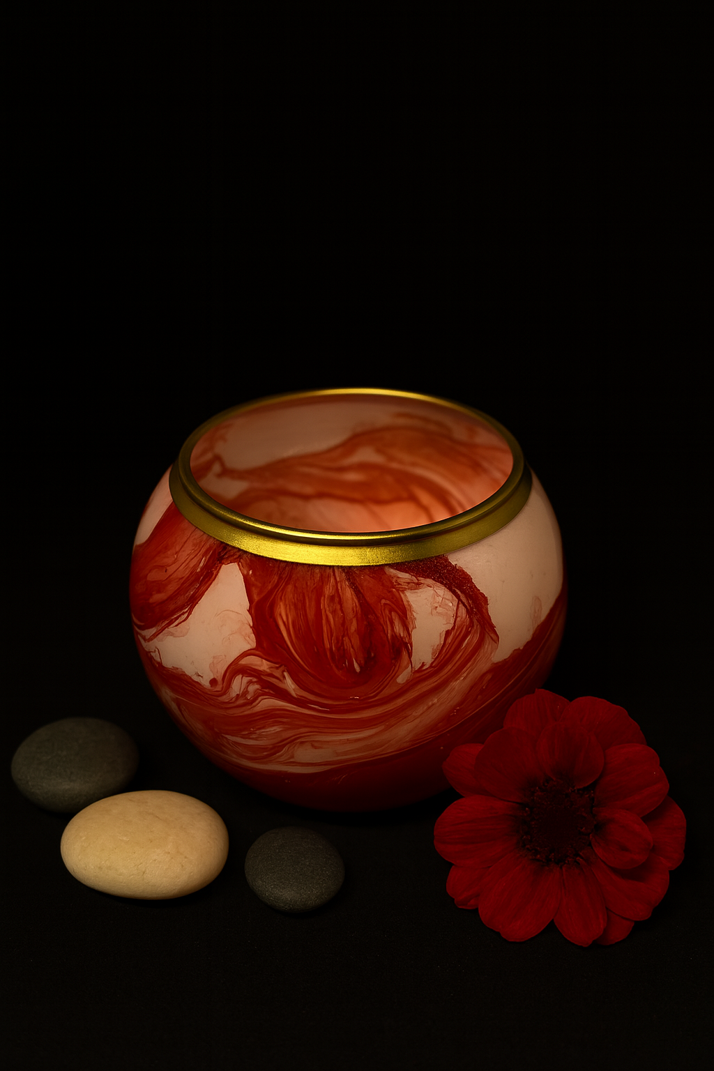 Handcrafted Marble Soy Wax Candle – Pink - 189g