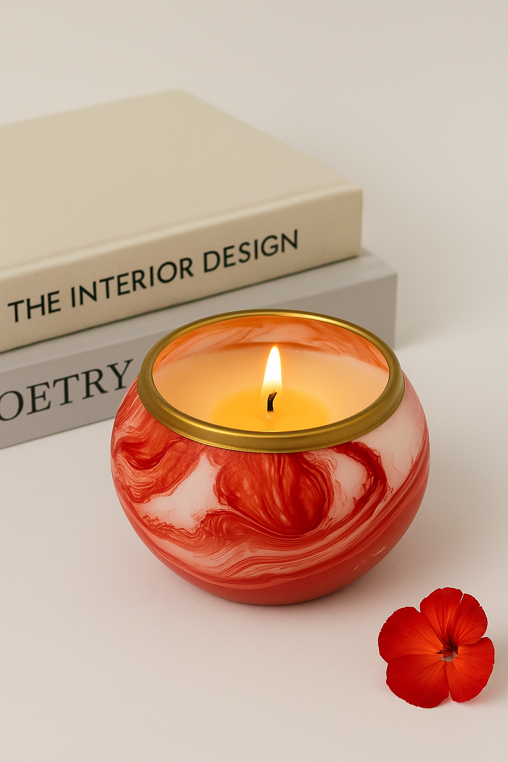 Handcrafted Marble Soy Wax Candle – Pink - 189g