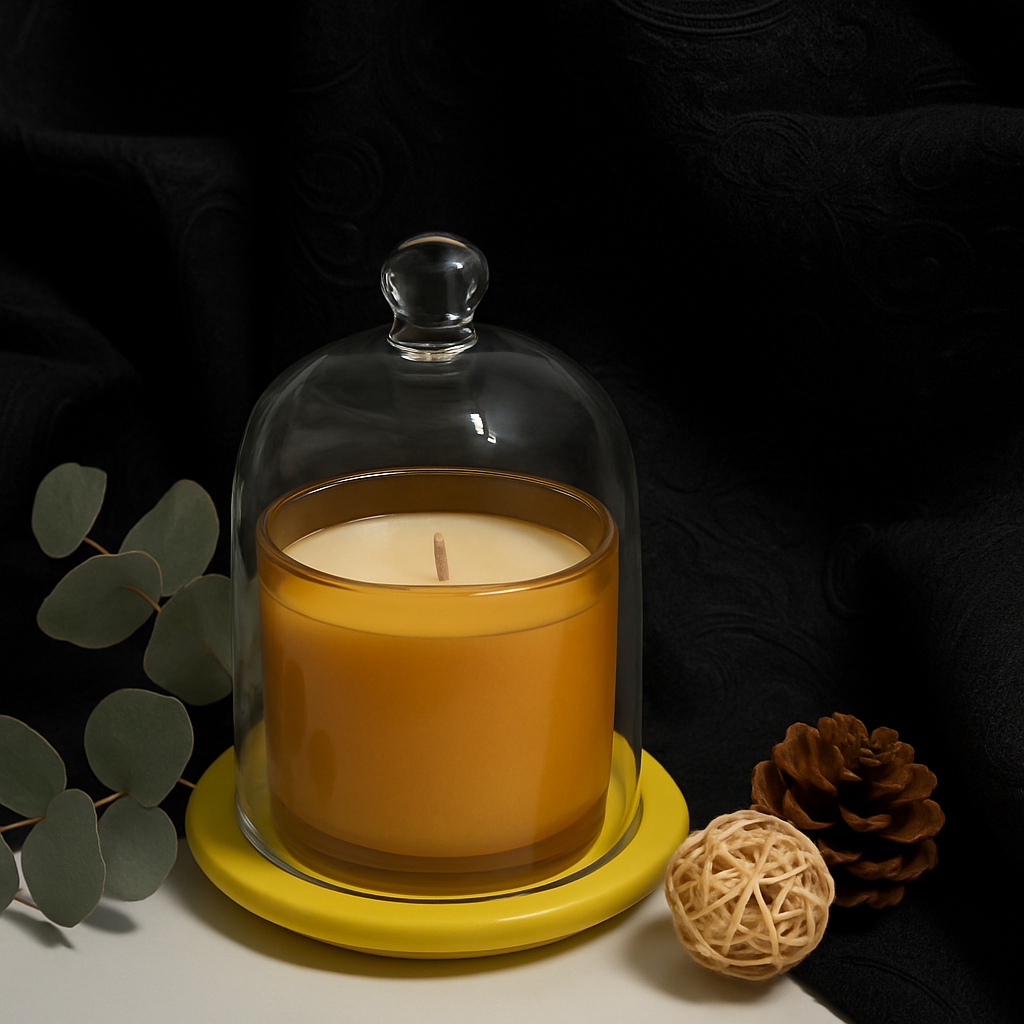 Soya Wax Vanilla Caramel Scented Glass Candle – 80g