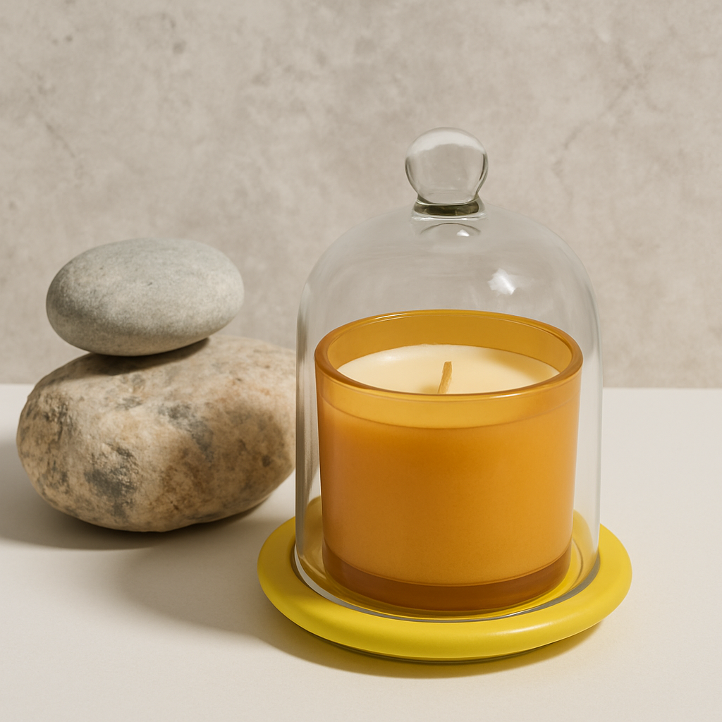 Soya Wax Vanilla Caramel Scented Glass Candle – 80g