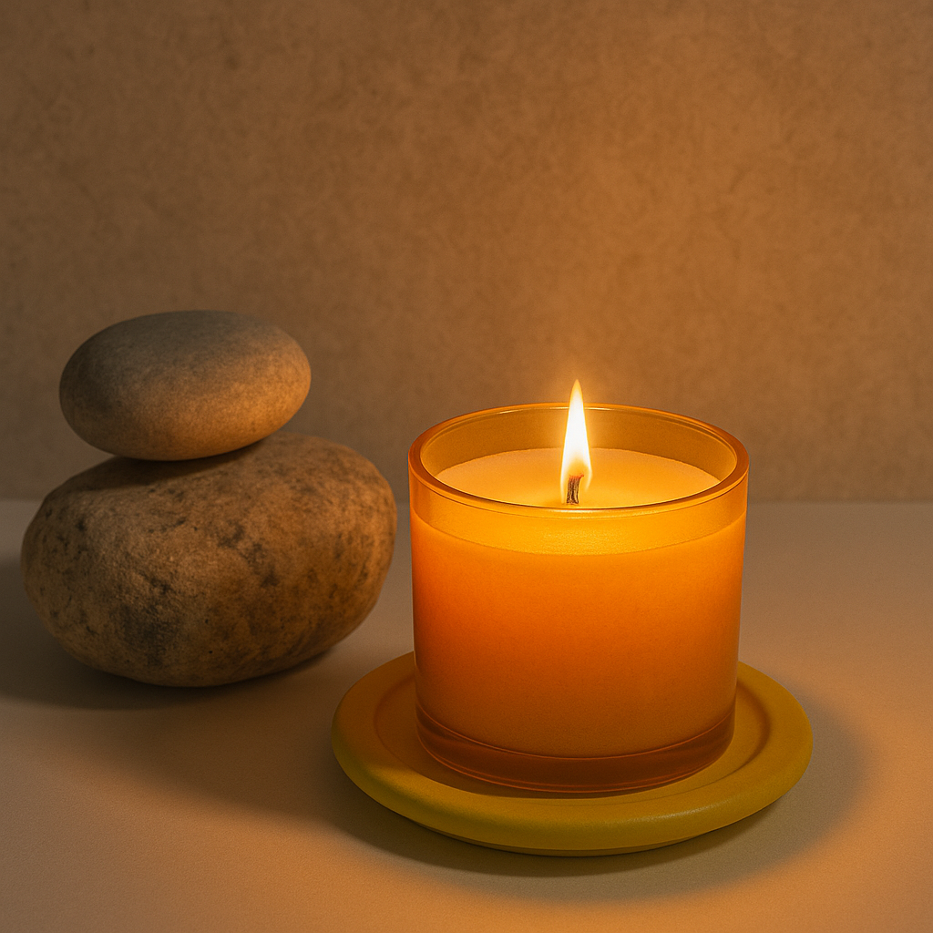 Soya Wax Vanilla Caramel Scented Glass Candle – 80g