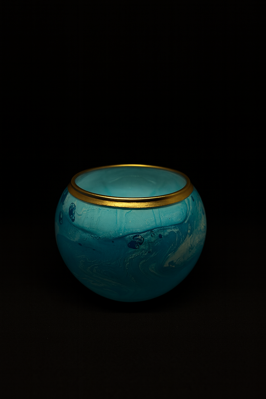 Handcrafted Marble Soy Wax Candle – Blue - 189g