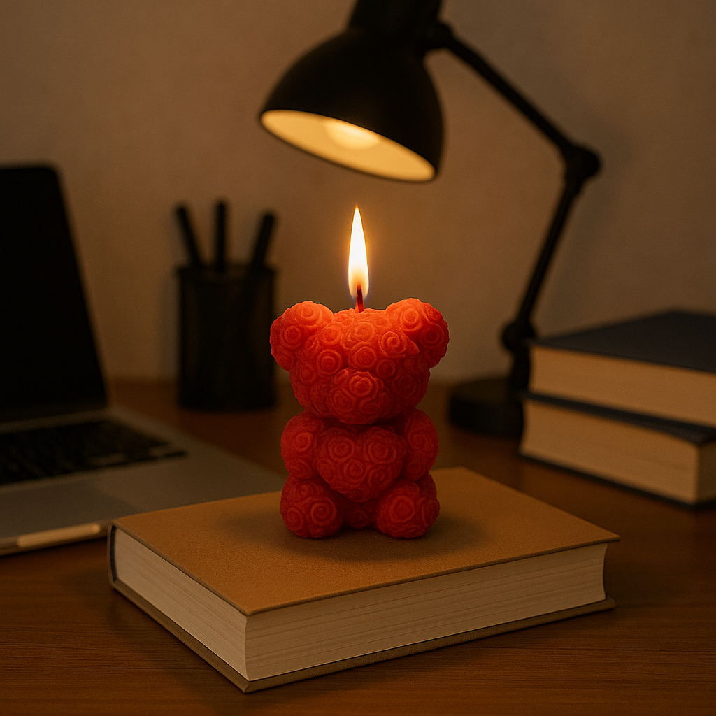 Rose Teddy Candle