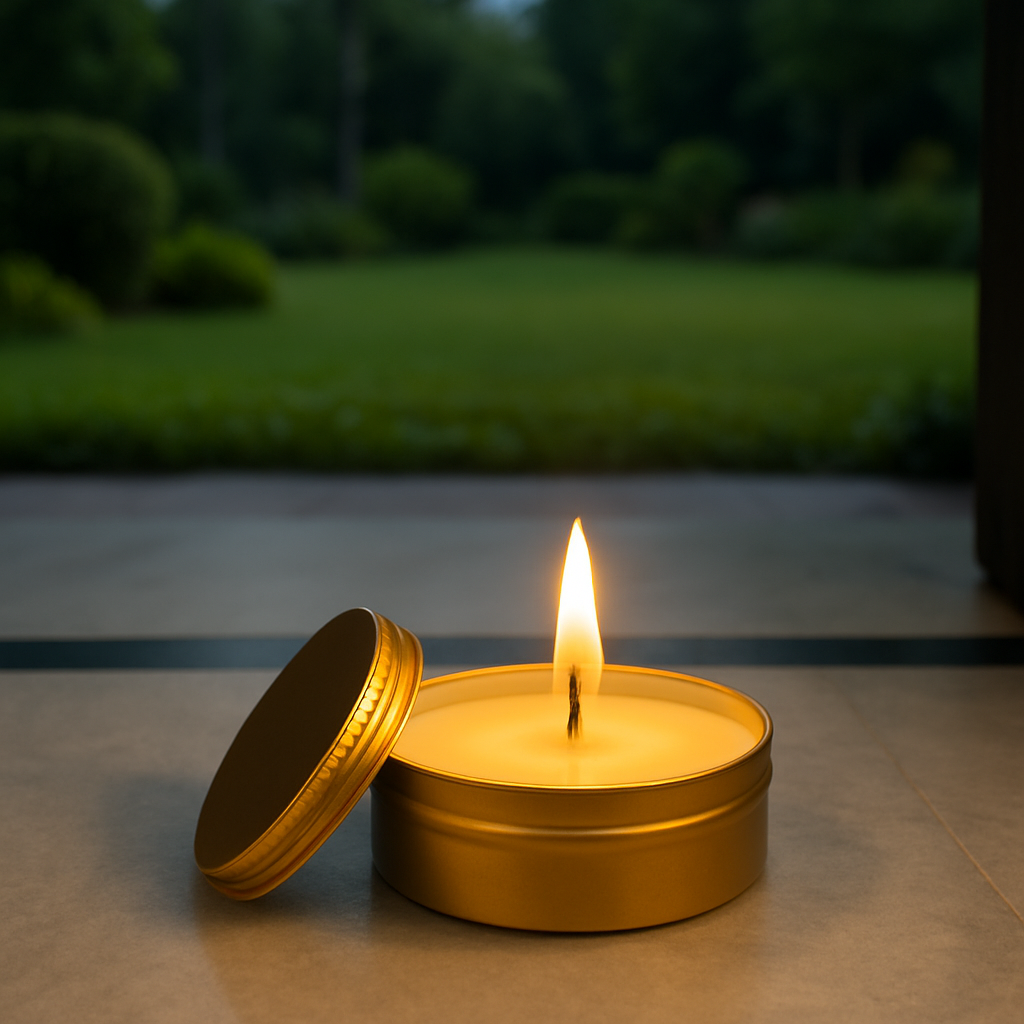 gold tin soy wax candle