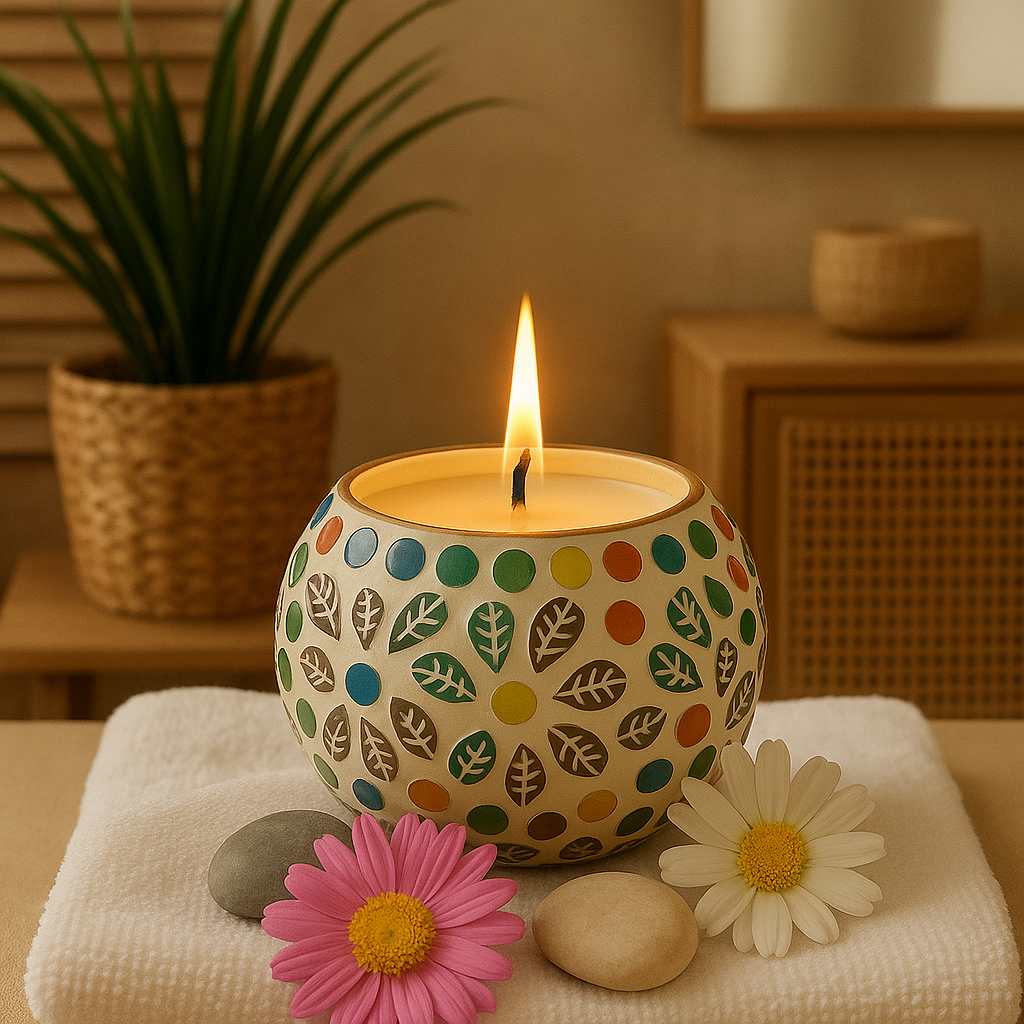 spa look ceramic soy wax candle