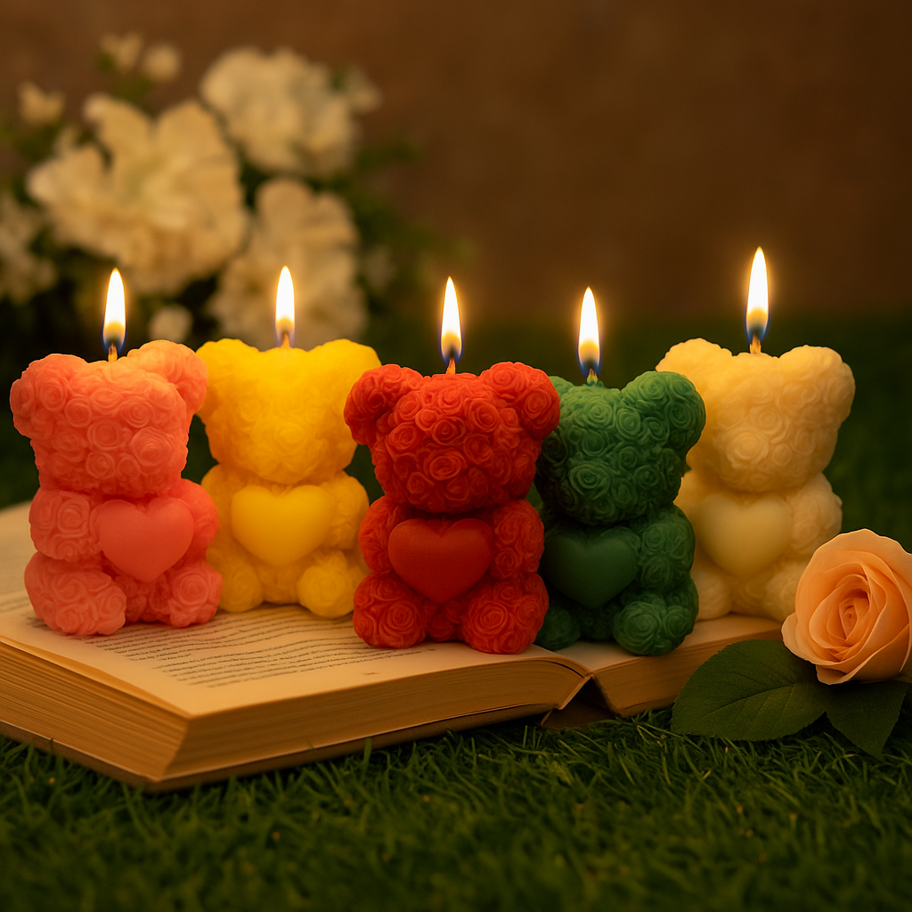 Rose Teddy Candle